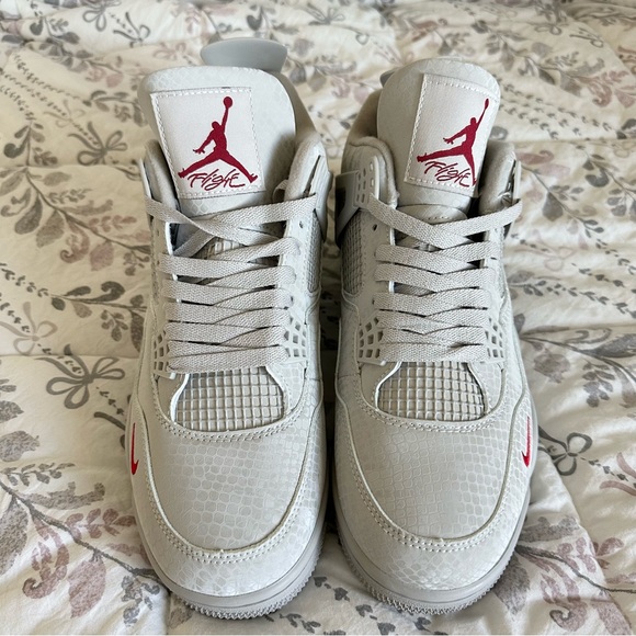Nike Athletic Shoes in Gray and Red Retro Air Jordans 4